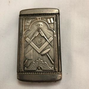 Vintage Masonic Match Case